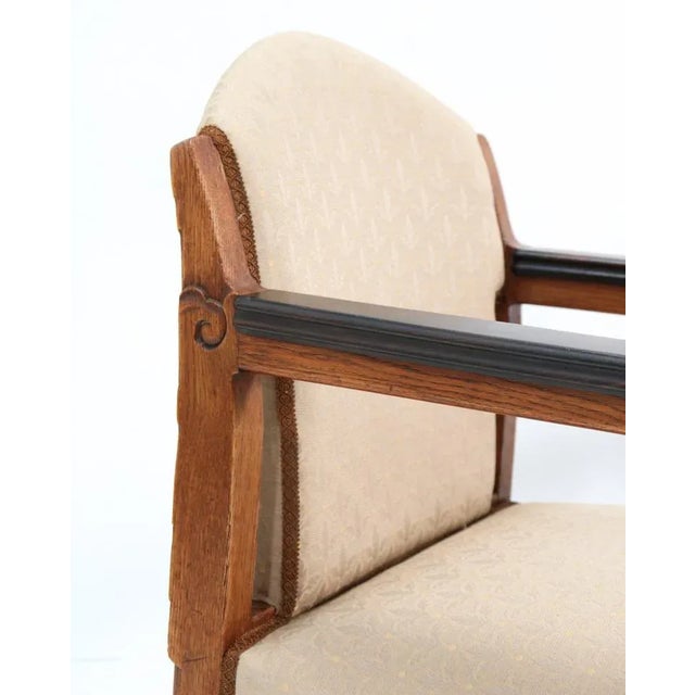 Set of Art Deco Oak Amsterdamse School Armchairs attributed to Hildo Krop for T Woonhuys For Sale - Image 12 of 14