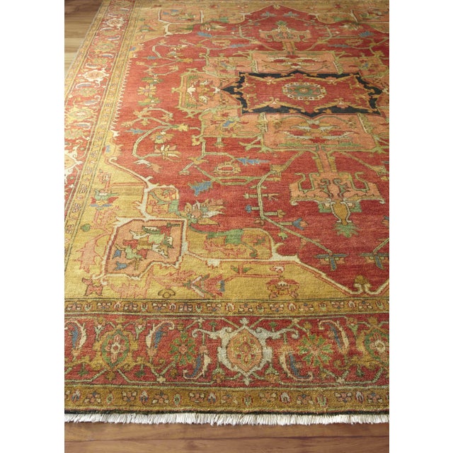 Exquisite Rugs Serapi Hand knotted Wool Red/Multi Rug-12'x15' For Sale - Image 10 of 11