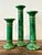 Metal Vintage Italian Oggetti Faux Malachite Candlesticks - Set of 3 For Sale - Image 7 of 12
