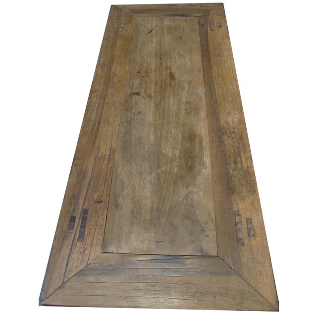 Wood Antique Carved Elm Cabinet For Sale - Image 7 of 11