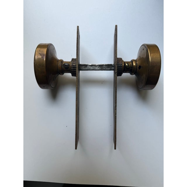 Antique Bronze Aesthetic Door Knobs and Backplates For Sale In Chicago - Image 6 of 6