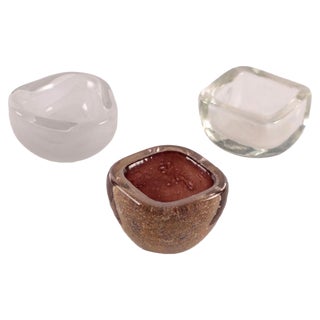 Murano Glass Bowls, 1950s, Set of 3 For Sale