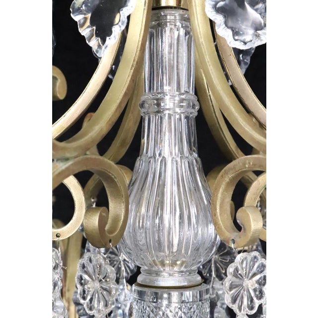 Transparent Antique Louis XV Crystal & Brass Chandelier For Sale - Image 8 of 12