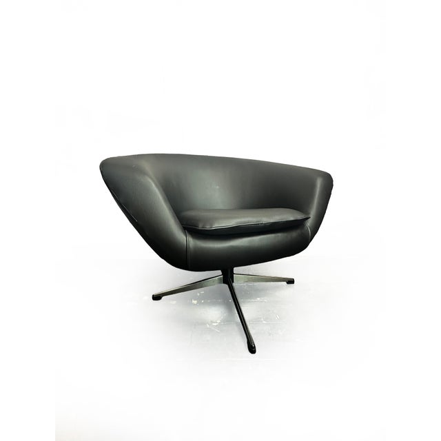 Black Vintage Swedish Pod Swivel Chair, 1960s For Sale - Image 8 of 17