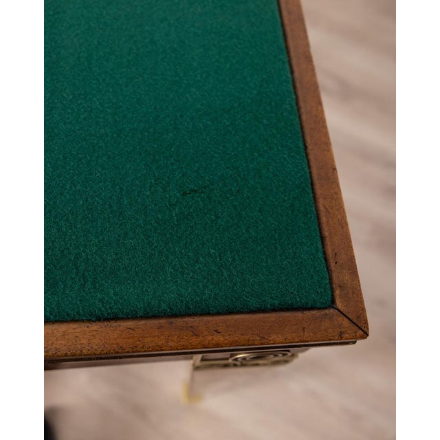 1940s Vintage Game Table in Wood and Golden Brass Italian Design, 1940s For Sale - Image 5 of 13