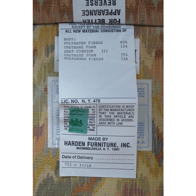 Pair Harden Cherry Flame Stitched Wing Chairs For Sale - Image 12 of 12