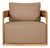Eclipse Outdoor Solid Teak Wood Revolving Chair - Light Brown Fabric For Sale