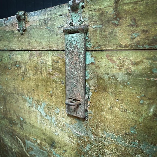 Antique Indian Rural Box in Green For Sale - Image 4 of 12