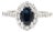 1.6ctw Diamond & Sapphire Cocktail Ring, 14k White Gold, Ring Size 6.75 For Sale