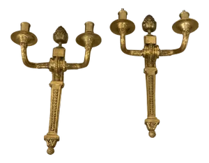 1930s French Gilt Bronze Sconces - a Pair
