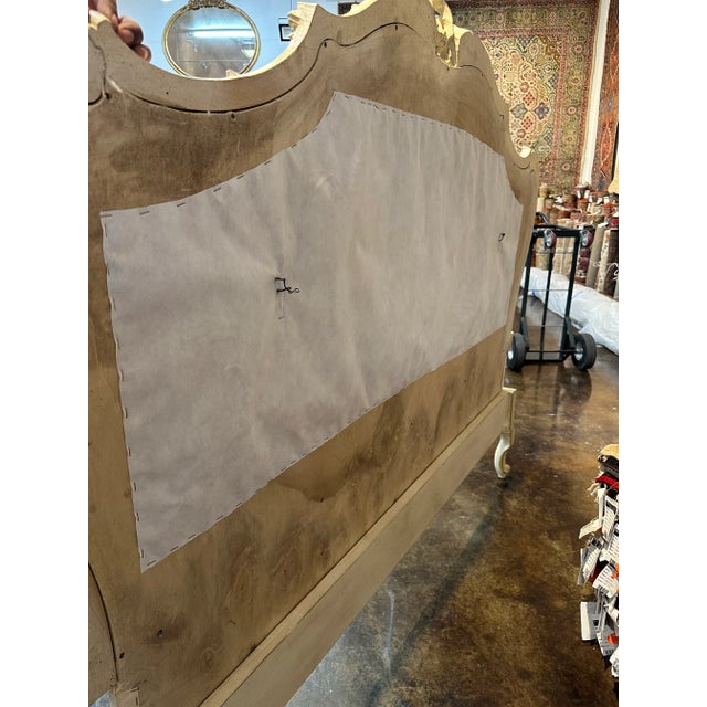 1990s Italian Hand Painted and Hand Carved Custom Size Bedframe For Sale - Image 5 of 12