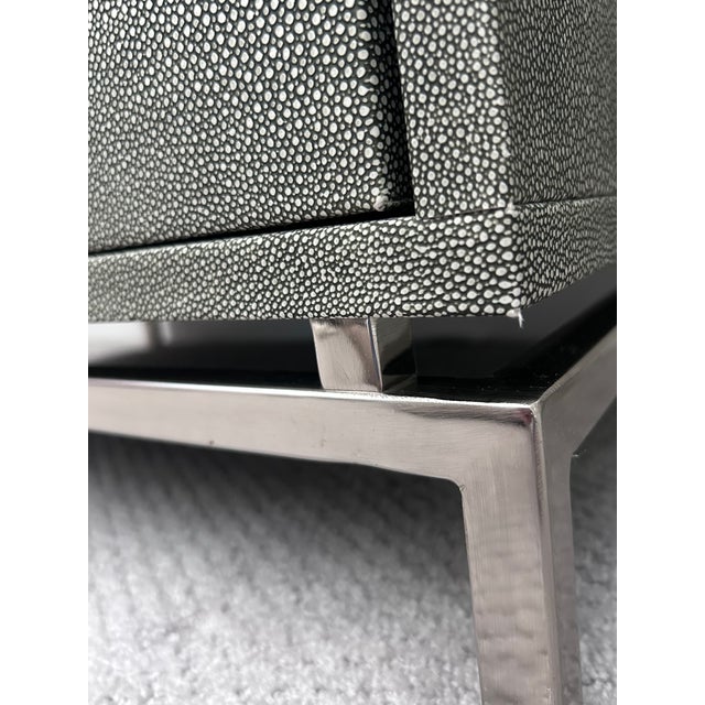 Cb2 Faux Shagreen Embossed Tall Chest For Sale In Los Angeles - Image 6 of 10