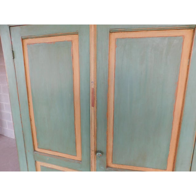 Primitive Shaker Style Painted Pine Blind Door Corner Cabinet For Sale - Image 9 of 12