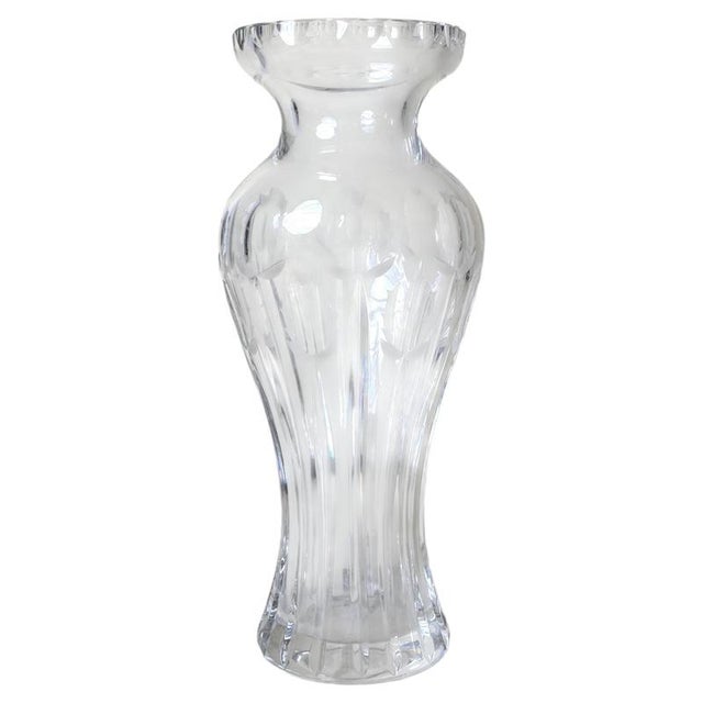 Large Art Deco German Hand-Cut Crystal Thistle Vase, 1920s For Sale - Image 15 of 15