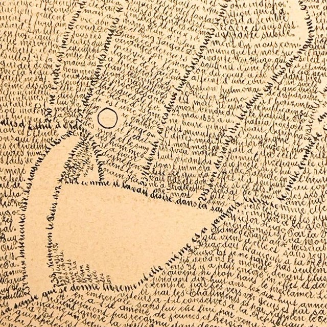 Victor Hugo Calligram Portrait Lithograph Poster after M. Gaillard, Late 19th Century For Sale - Image 5 of 9