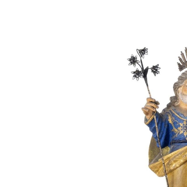 Sacred Art - Saint Joseph of the Boots - 18th Century. Portuguese sculpture in polychrome and gilded wood; from the 18th...