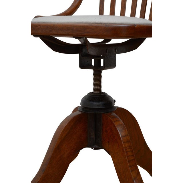 English Oak Revolving Desk Chair, 1910 For Sale - Image 9 of 11
