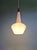 Scandinavian pendant light in satin white opaline glass and teak, 1960s. The pendant light has been restored and rewired;...