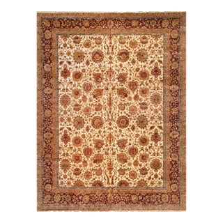 Pasargad Home Agra Ivory Wool Area Rug, 6' 2'' X 9' 3'' For Sale