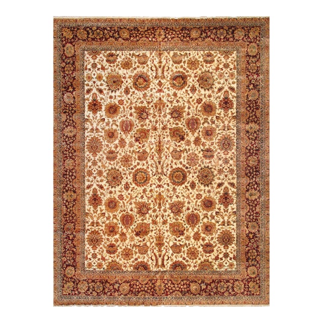 Pasargad Home Agra Ivory Wool Area Rug, 6' 2'' X 9' 3'' For Sale