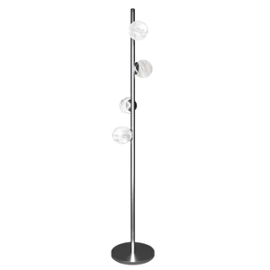 Ofione Shiny Silver Metal Floor Lamp by Alabastro Italiano