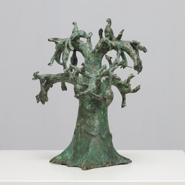 TM, Baobab Tree Sculpture with Birds, 1980s, Bronze For Sale - Image 10 of 10