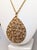 1972-4 Brutalist goldtone openwork with bumps tear drop shaped pendant on a chain necklace with spring ring clasp. Marked...