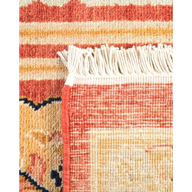 1990s Vintage Traditional Hand Knotted Wool Area Rug, Orange - 5'10" X 8'10" For Sale - Image 5 of 9
