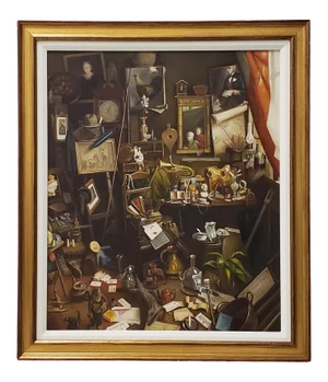 Outstanding 20th Century Still Life Interior Painting After Charles Spencelayh