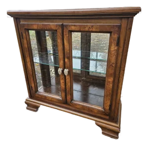 Lighted Vintage Two Door Curio/Console Cabinet