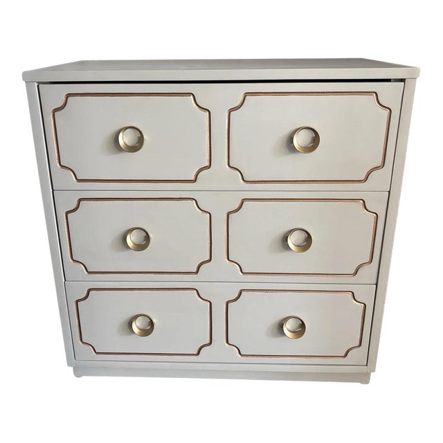 Dorothy Draper Inspired Espana Painted Nightstand Chest For Sale
