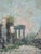 Mid-Century Modern Oil Painting, Abstract Cityscape With Classical Ruins Influence, Large Textured Canvas, C. 1950s For Sale - Image 4 of 9