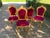 Late 20c French Louis XVI Gold Beech Burgundy Velvet Chairs - Set of 4 PCS For Sale - Image 4 of 8