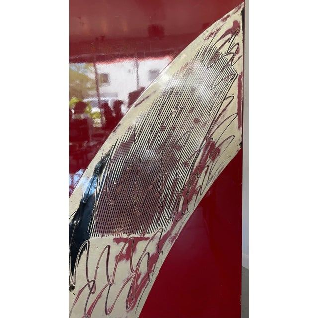 Artistic Abstract Postmodern Four Panels Room Divider From 80's For Sale - Image 4 of 10