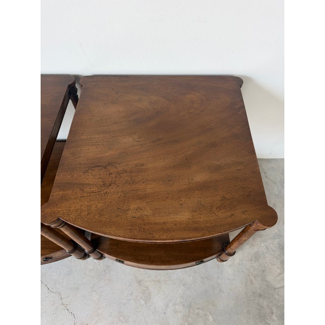 Vintage Baker Furniture Empire-Style Wood End Tables With Drawer – A Pair For Sale - Image 10 of 18