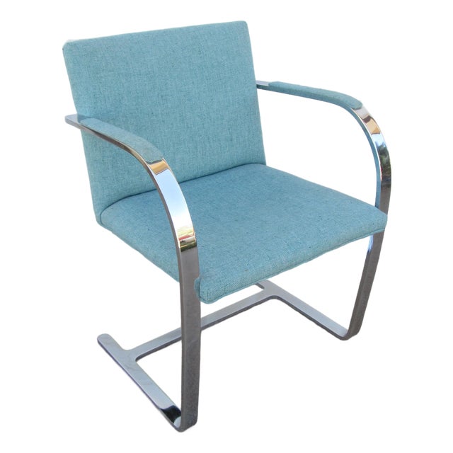Mid 20th Century Attributed to Ludwig Mies Van Der Rohe Brno Style Chair Flat Arm For Sale