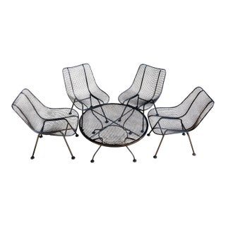 Woodard Sculptura Chairs & Coffee Table, Attributed, S/5 For Sale