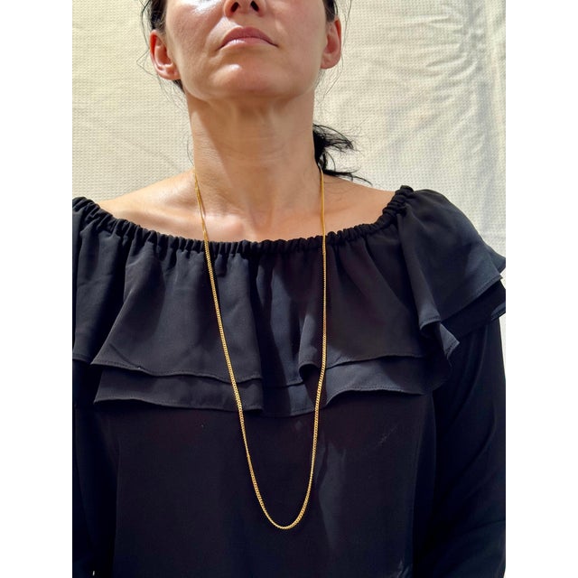 Metal Vintage 14 Karat Yellow Gold 22 Gm Chain Necklace 35 Inch Long For Sale - Image 7 of 18