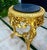 Black Set of 2 French-Style Gilded Side Tables – Black Marble Tops With Gold Leaf Details For Sale - Image 8 of 11