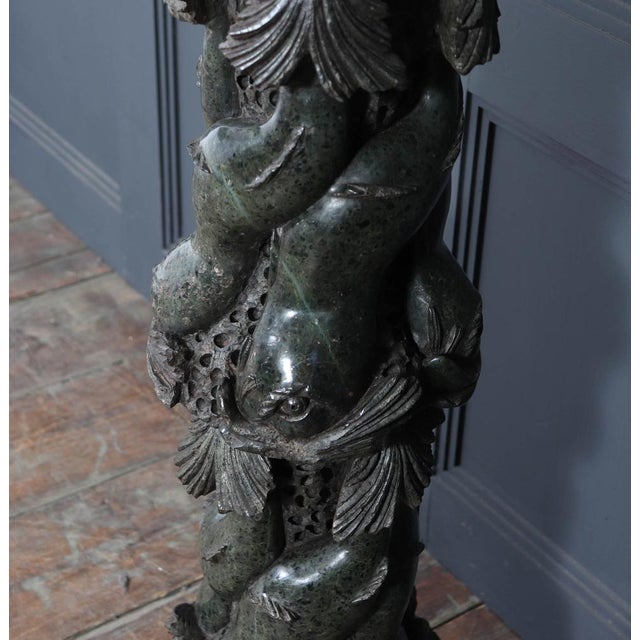 Late 19th Century Italian Serpentine Marble Pedestal, 1880s, Set of 4 For Sale - Image 5 of 18