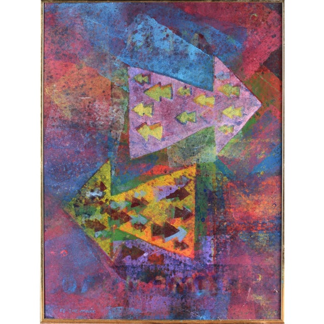 Mid 20th Century Ed Shewmake (American 1920 - 2008) Oil on Plexiglass "Please Follow Directions" For Sale