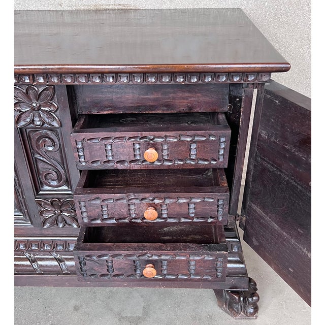 19th Century Italian Carved Cassone Trunk With Original Hardware For Sale - Image 10 of 13