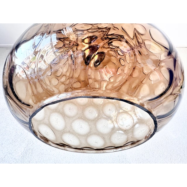 Brown Vintage Smoked Pendant Light from Glashütte Limburg, 1970s For Sale - Image 8 of 12