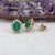 1.8Ct Zambian Emerald Earrings With Diamond Accents in Solid 14k Gold, 7x5mm, Pair For Sale - Image 4 of 7