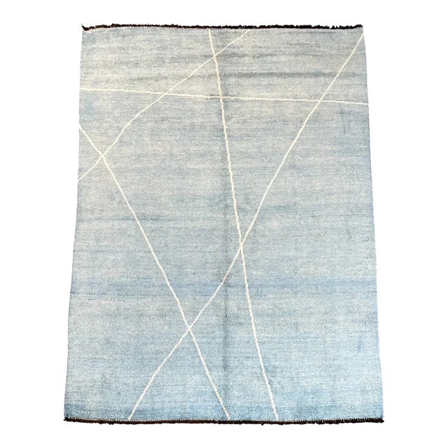 Morrocan Style Hand Made Wool Rug For Sale