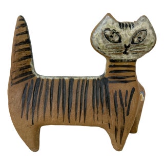 Ceramic Cat Figurine by Lisa Larson for Gustavsberg Sweden, 1970s For Sale