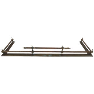 Mid-Century French Brass Fireplace Fender For Sale