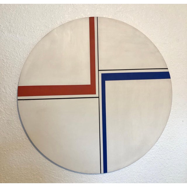 Textile Johnathan Singer, 1972 Abstract Oil Painting Homage to Ilya Bolotowskiy Hard Edged Abstraction, 1972 For Sale - Image 7 of 8