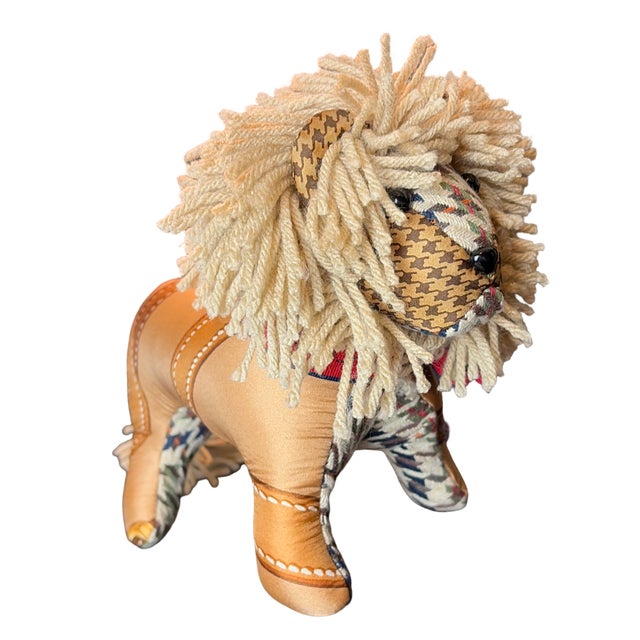 Ralph Lauren Ralph Lauren Houndstooth Vintage Silk Scarf Courageous Lion For Sale - Image 4 of 4