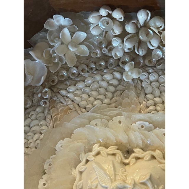 1940s American Folk Art White Sea Shell Sailors Valentines For Sale - Image 4 of 6